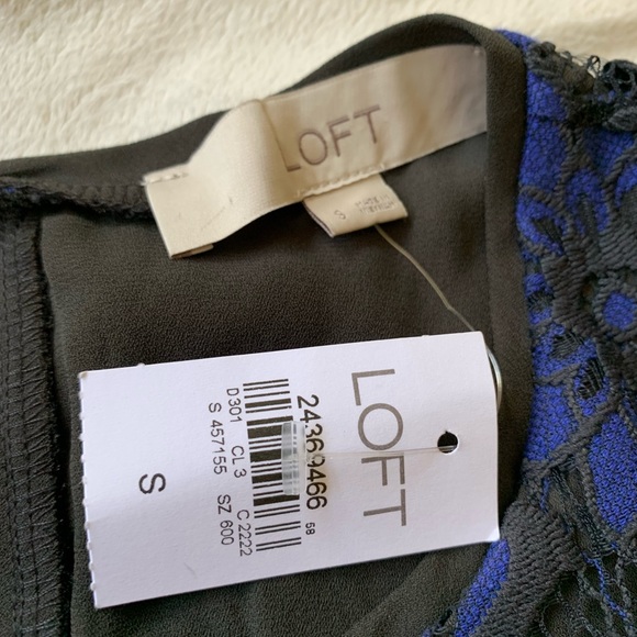 ANN TAYLOR royal blue crocheted sleeveless swing top with lining NWT size Small - Picture 2 of 11